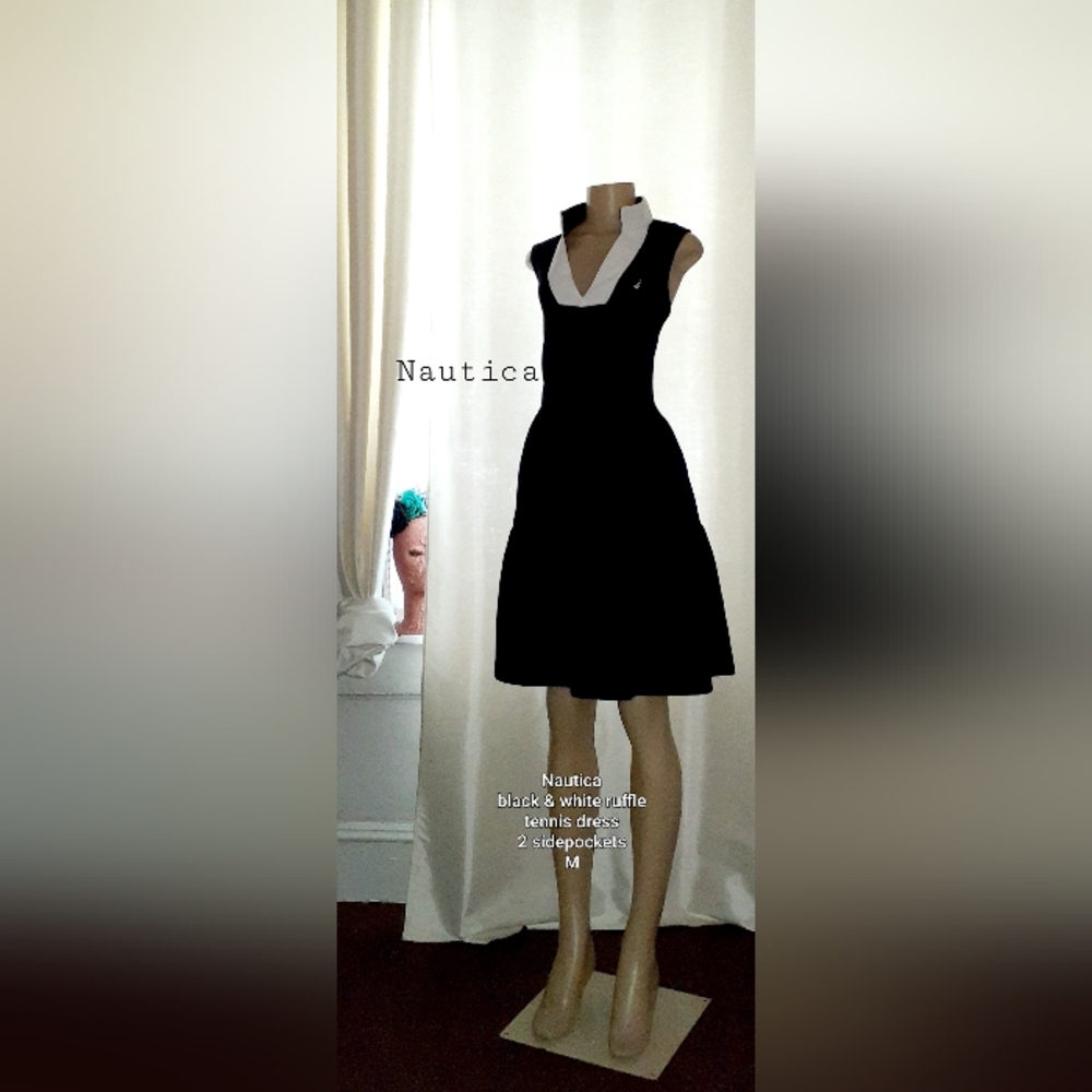 Nautica Black & White Tennis Dress M